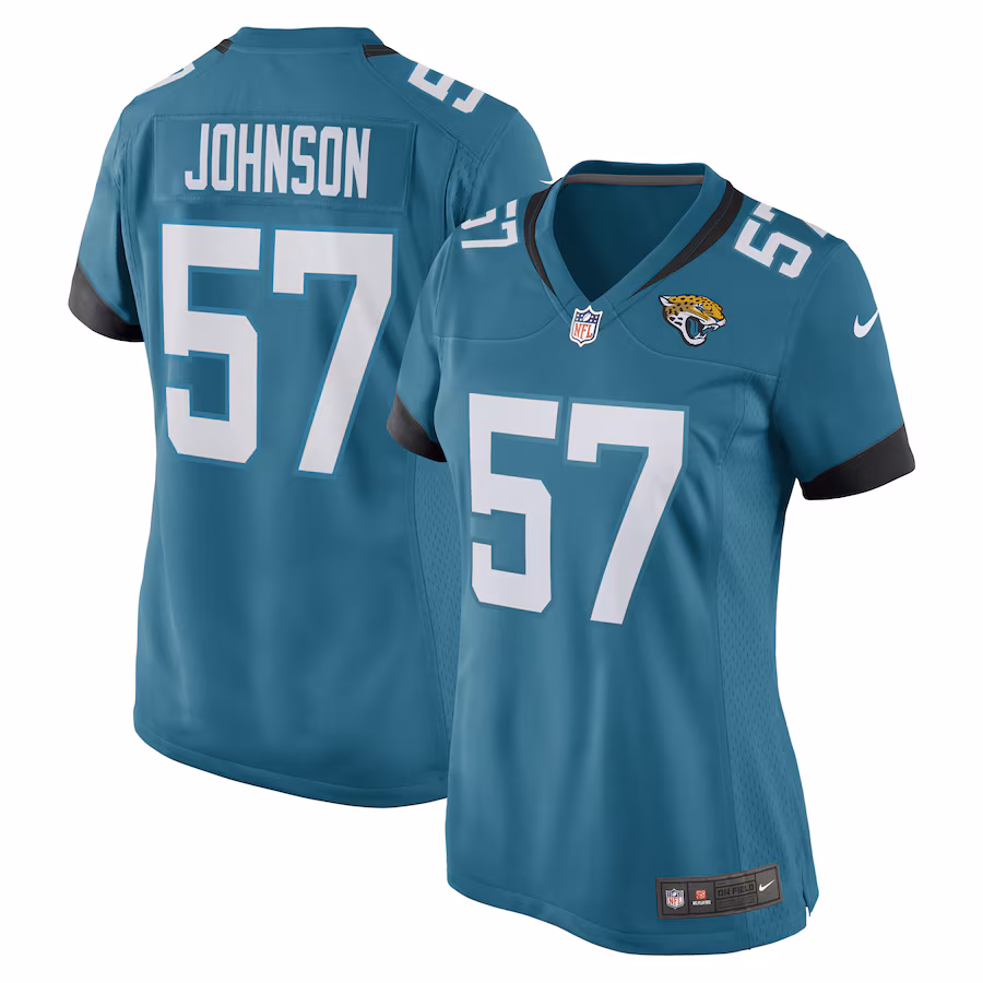 Women's Jacksonville Jaguars Caleb Johnson Nike Teal Game Player Jersey - ujerseystore