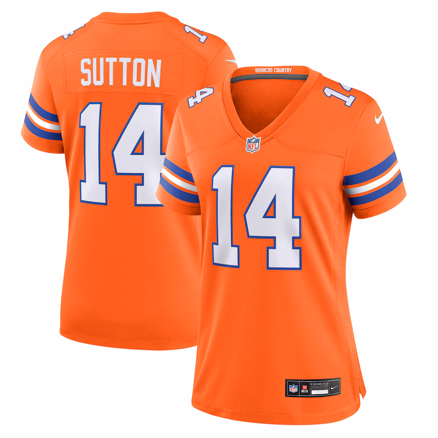 Women's Denver Broncos Courtland Sutton Nike Orange Mile High Collection 1977 Throwback Player Game Jersey - ujerseystore