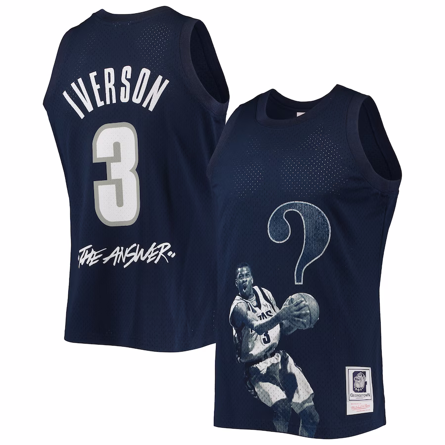 Allen Iverson Georgetown Hoyas Mitchell & Ness The Answer Replica Jersey - Navy - ujerseystore