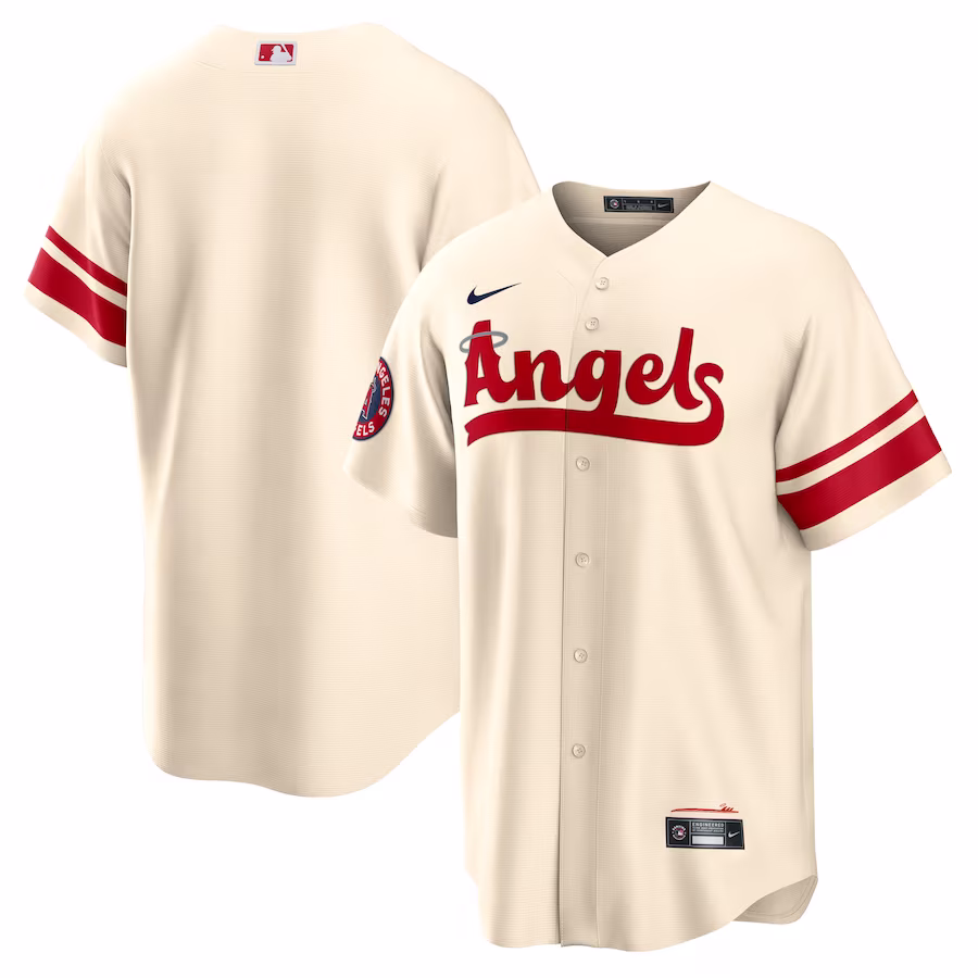 Men's Los Angeles Angels Nike Cream City Connect Replica Team Jersey - ujerseystore