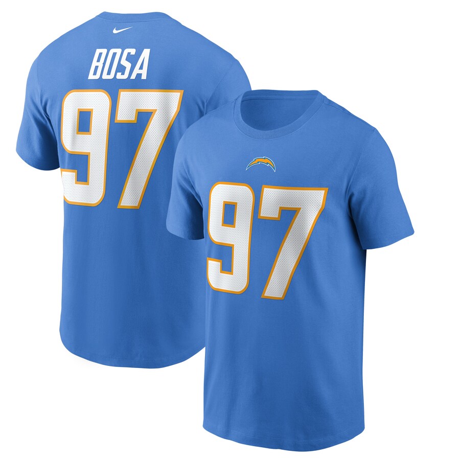 Men's Los Angeles Chargers Joey Bosa Nike Powder Blue Name & Number T-Shirt - ujerseystore