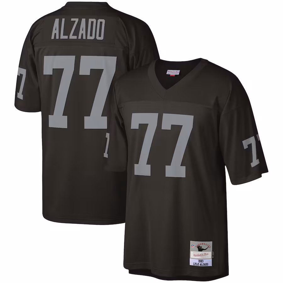 Men's Las Vegas Raiders Lyle Alzado Mitchell & Ness Black Legacy Replica Jersey - ujerseystore