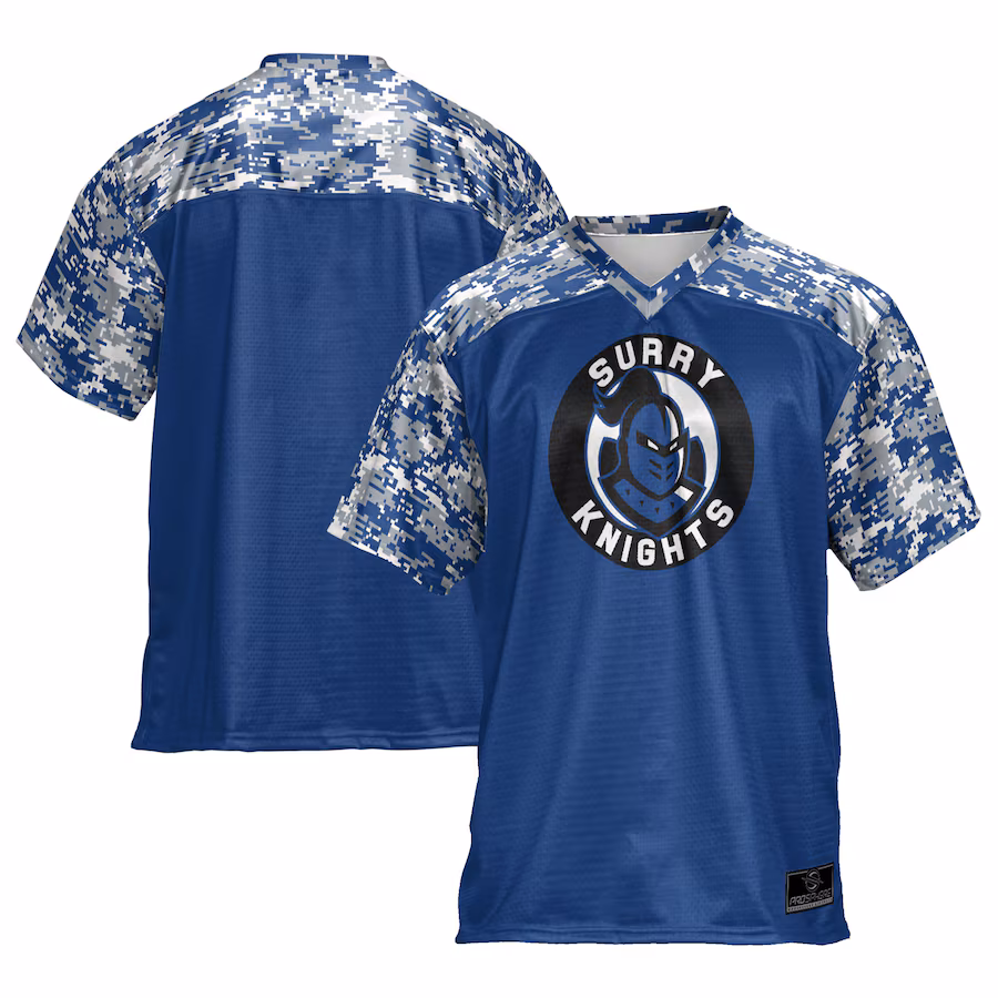 Men's ProSphere Blue Surry Community College Football Jersey - ujerseystore