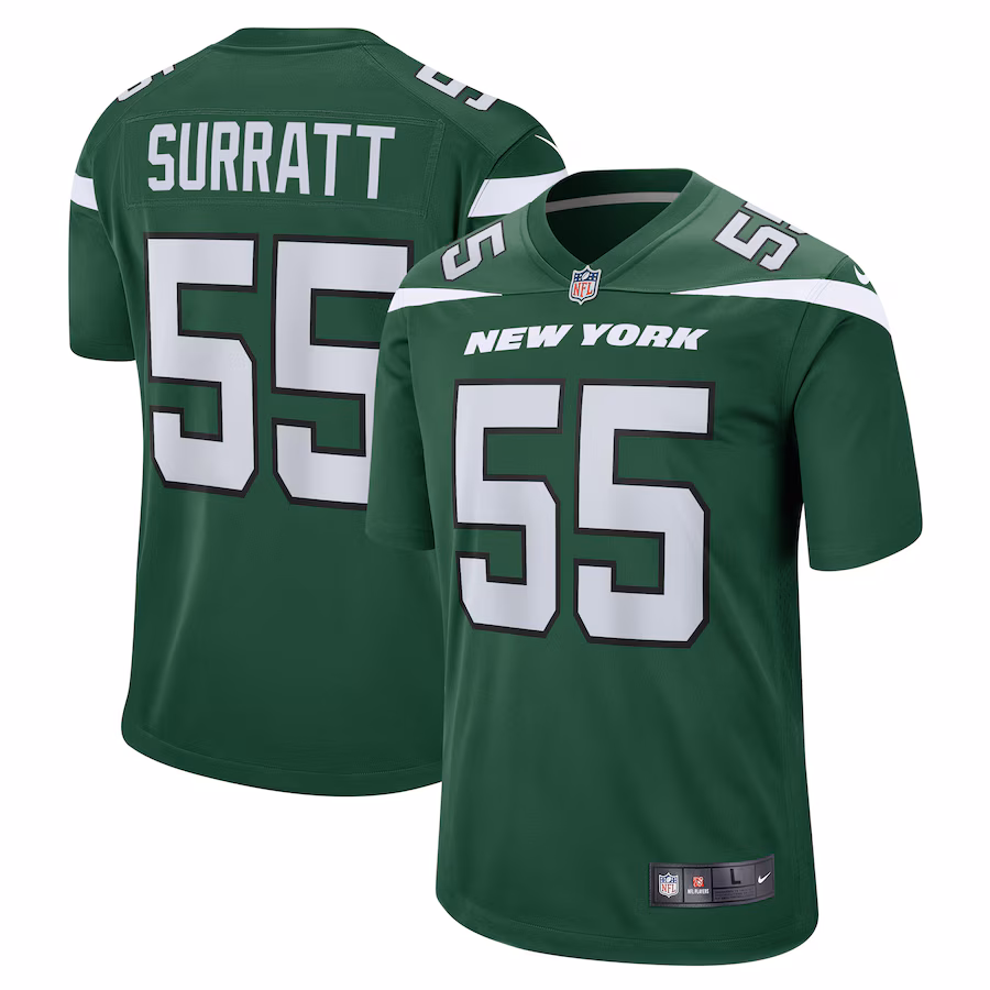 Men's New York Jets Chazz Surratt Nike Gotham Green Game Player Jersey - ujerseystore