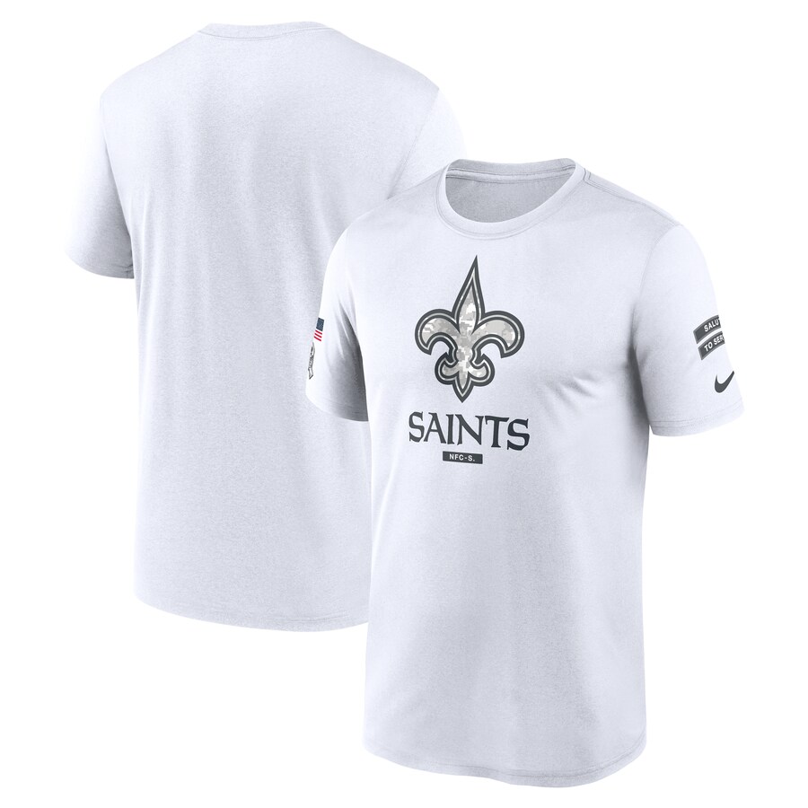 Men's New Orleans Saints Nike White 2024 Salute To Service Legend Performance T-Shirt - ujerseystore