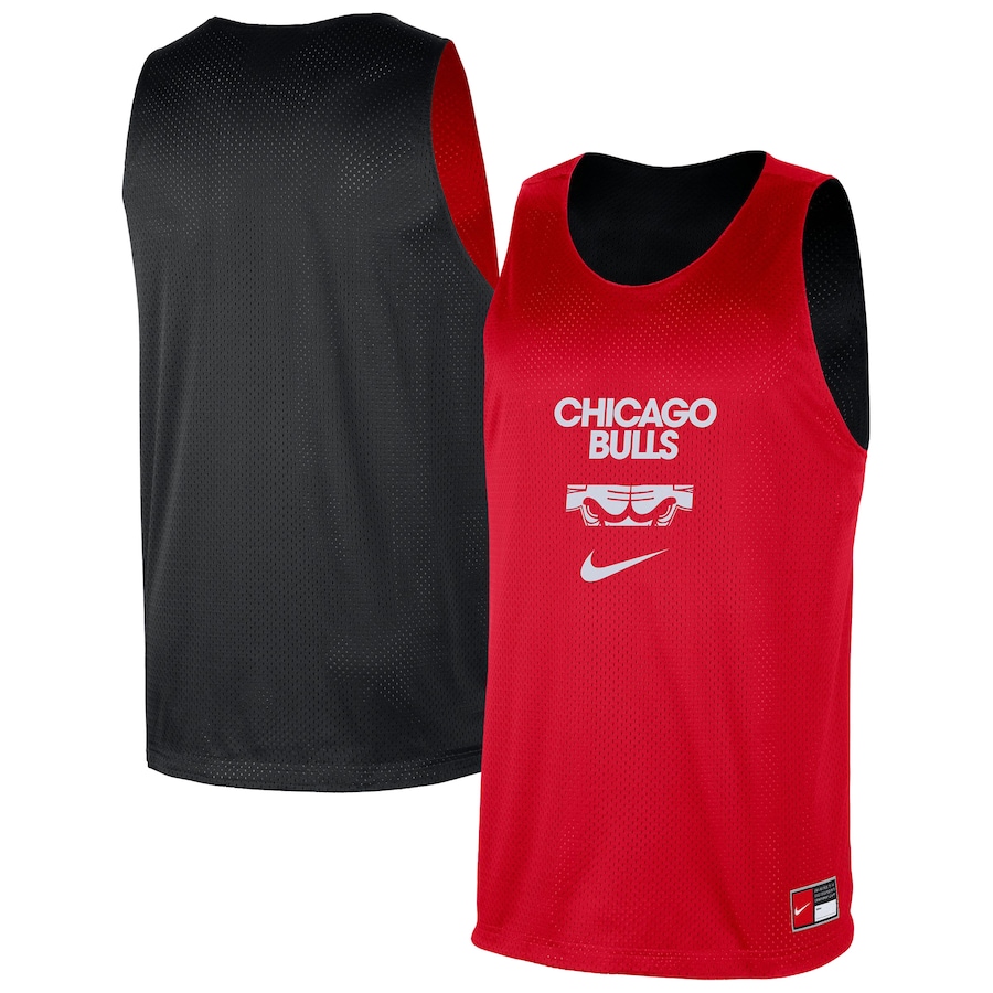Men's Chicago Bulls Nike Red/Black Courtside Reversible Mesh Practice Jersey - ujerseystore