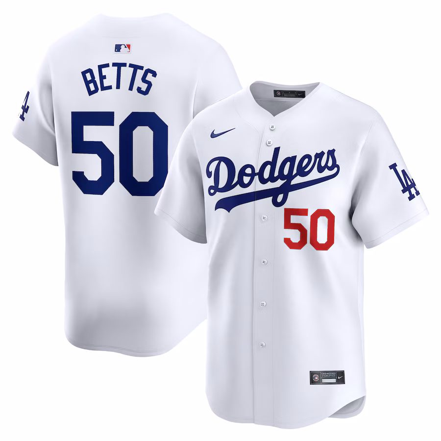 Youth Los Angeles Dodgers Mookie Betts Nike White Home Limited Player Jersey - ujerseystore