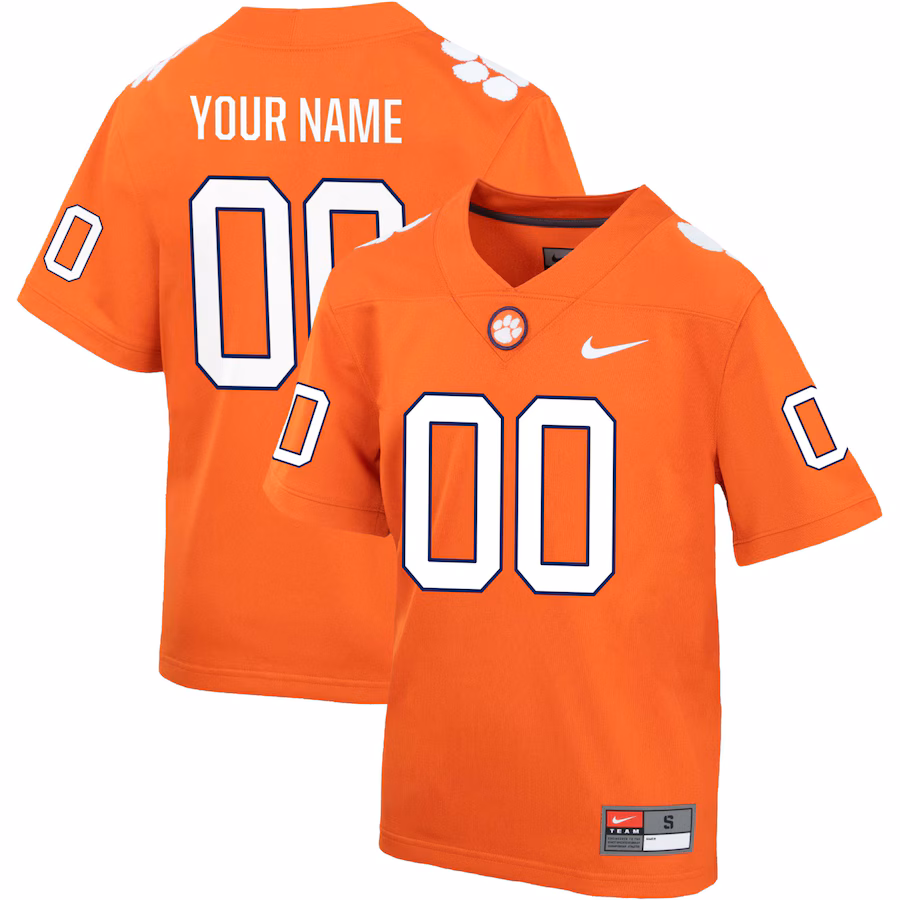Clemson Tigers Nike Youth Custom Game Jersey - Orange - ujerseystore