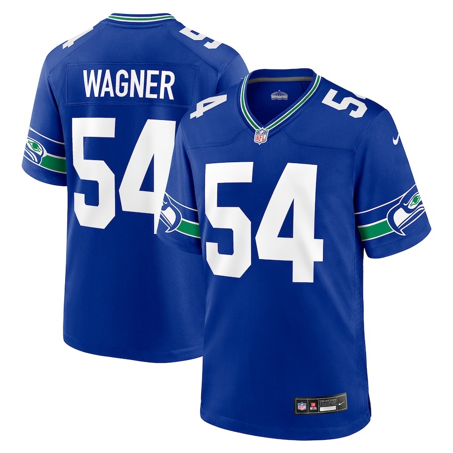 Men's Seattle Seahawks Bobby Wagner Nike Royal Throwback Player Game Jersey - ujerseystore
