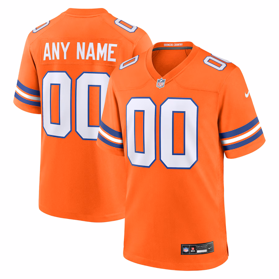 Youth Denver Broncos Nike Orange 2nd Alternate Custom Replica Jersey - ujerseystore