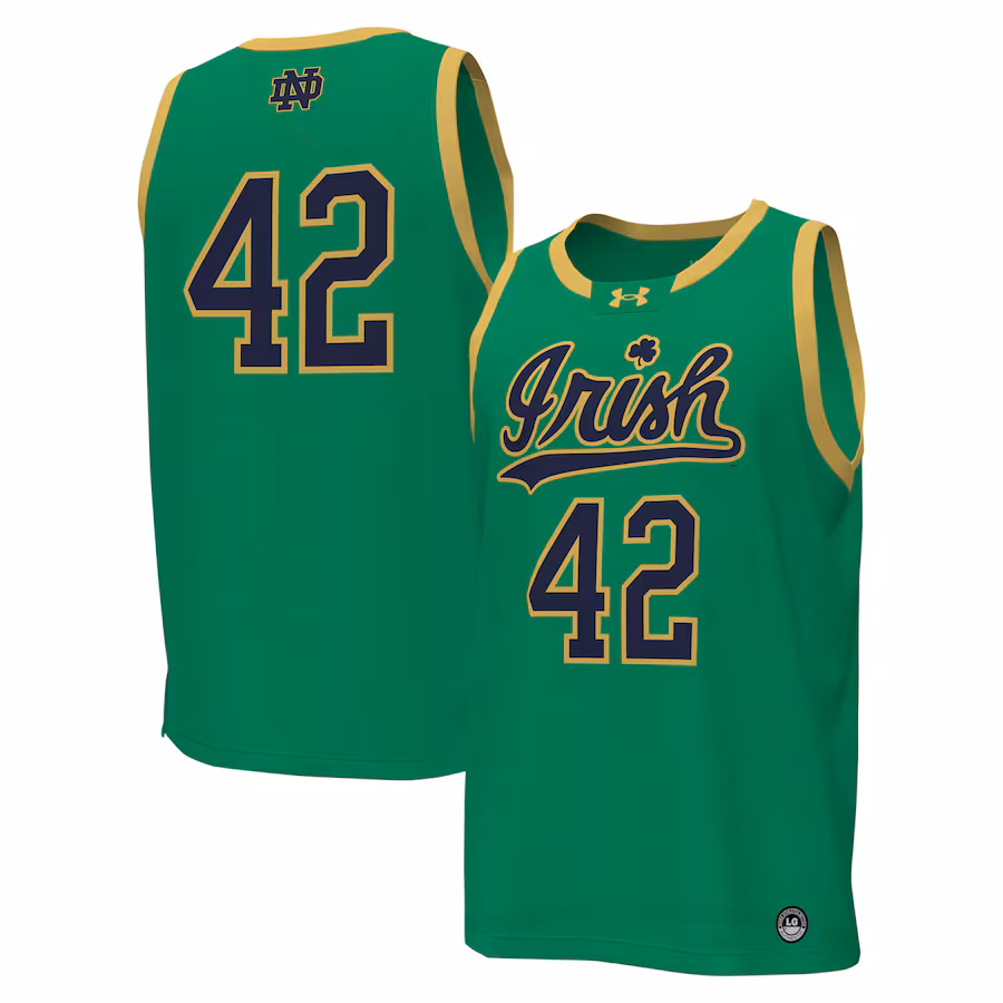 Men's Under Armour # Kelly Green Notre Dame Fighting Irish Replica Basketball Jersey - ujerseystore