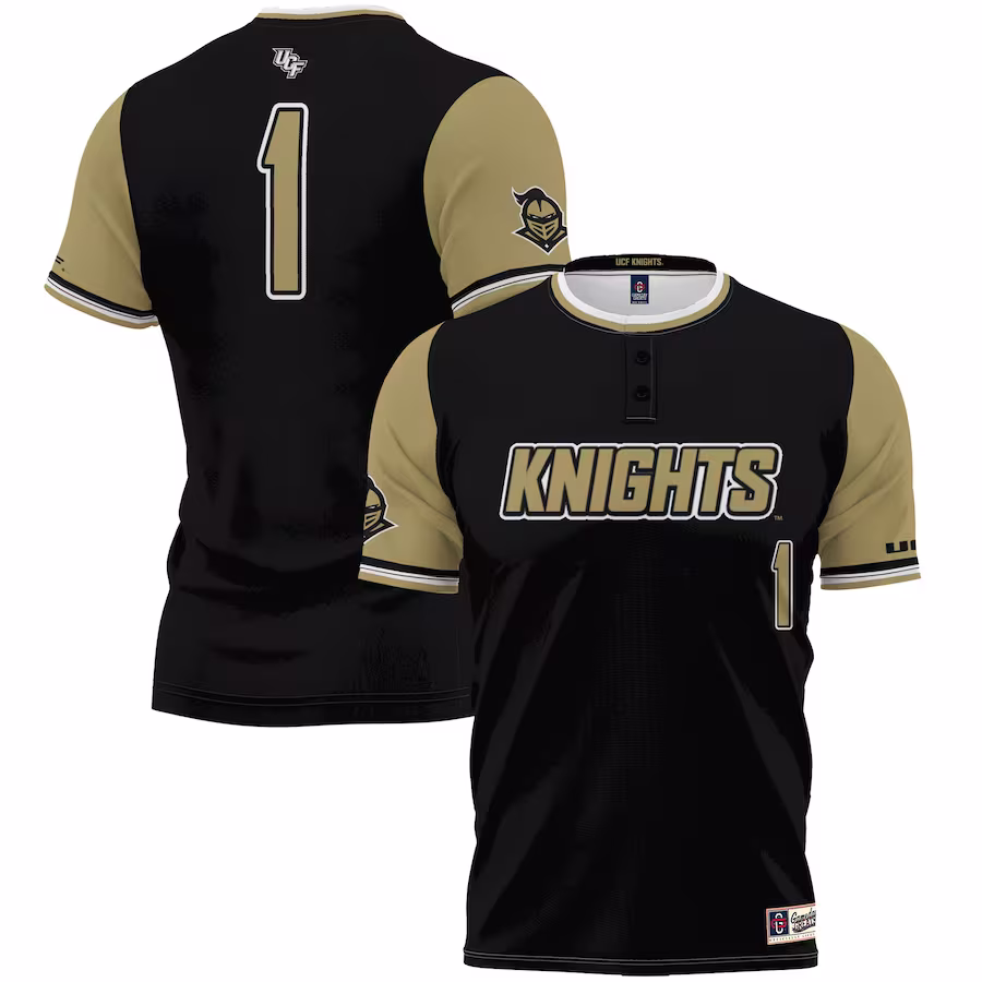 #1 UCF Knights GameDay Greats Lightweight Softball Jersey - Black - ujerseystore