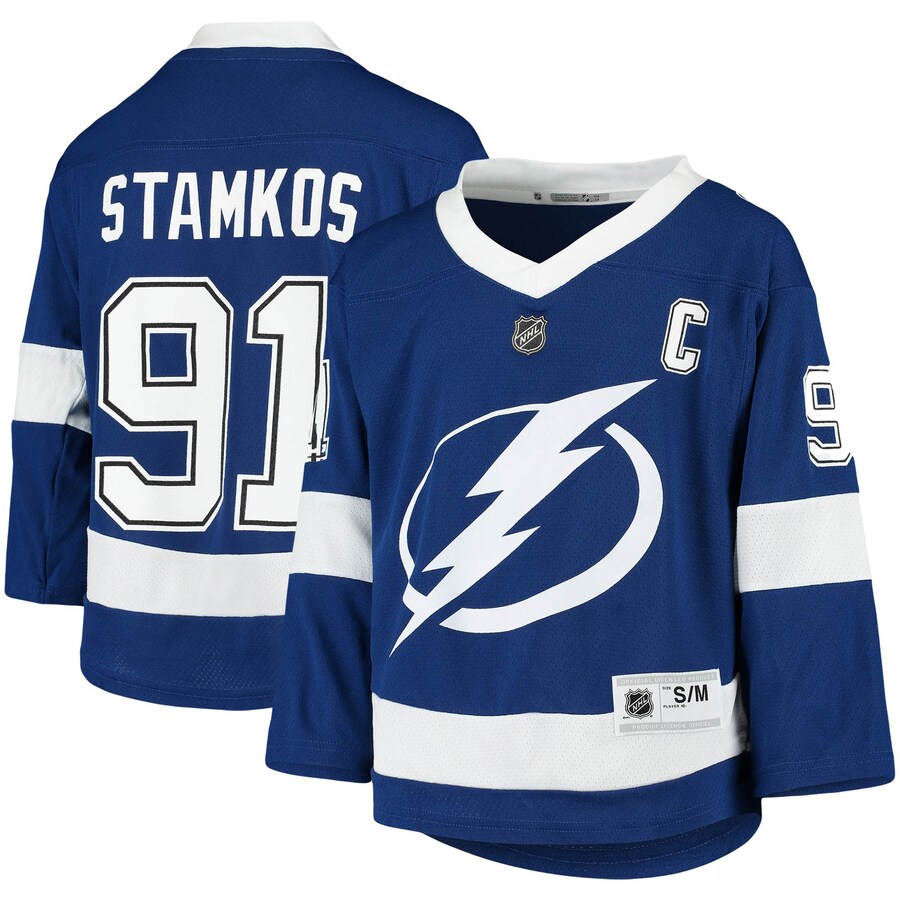 Youth Tampa Bay Lightning Steven Stamkos Blue Home Replica Player Jersey - ujerseystore