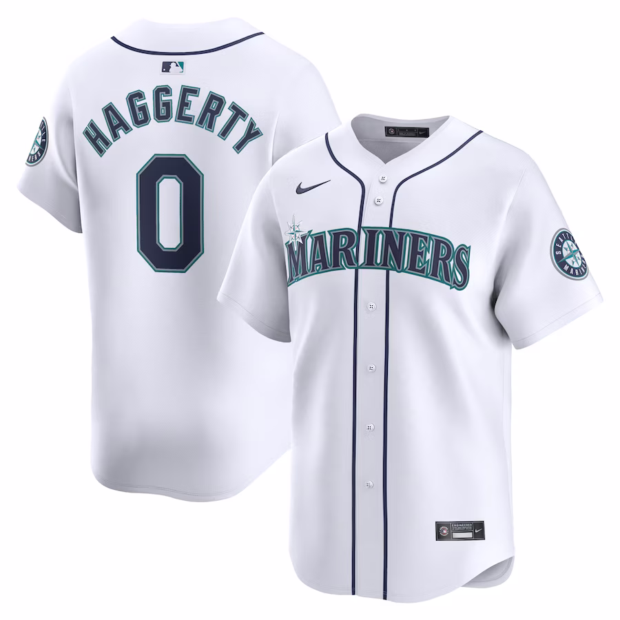 Men's Seattle Mariners Sam Haggerty Nike White Home Limited Player Jersey - ujerseystore