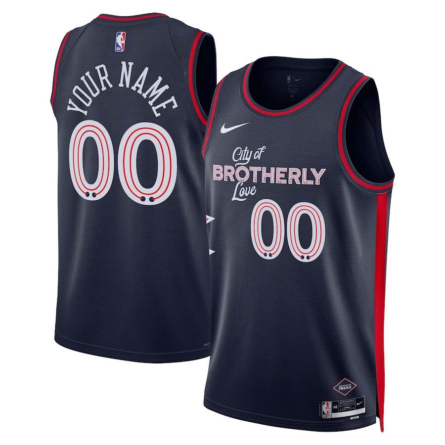 Unisex Philadelphia 76ers  Nike Navy 2023/24 Custom Swingman Jersey - City Edition - ujerseystore