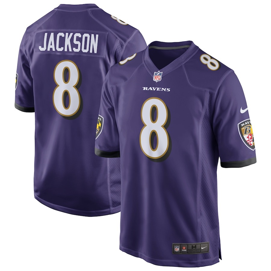 Men's Baltimore Ravens Lamar Jackson Nike Purple Game Jersey - ujerseystore