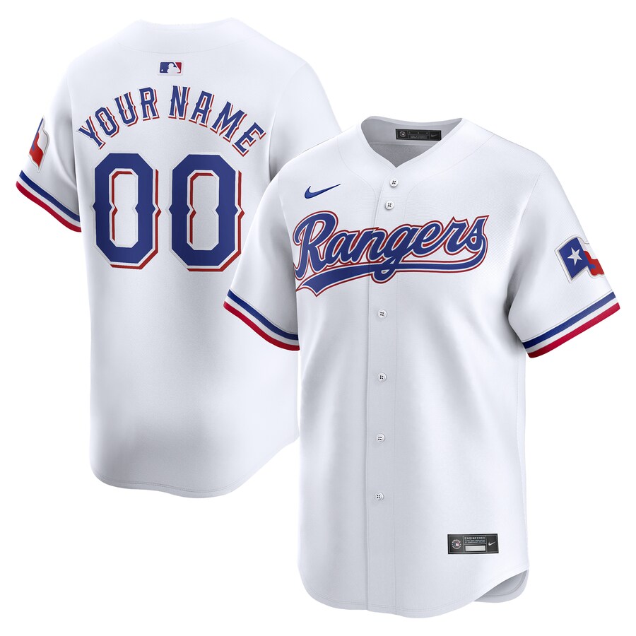 Men's Texas Rangers Nike White Home Limited Custom Jersey - ujerseystore