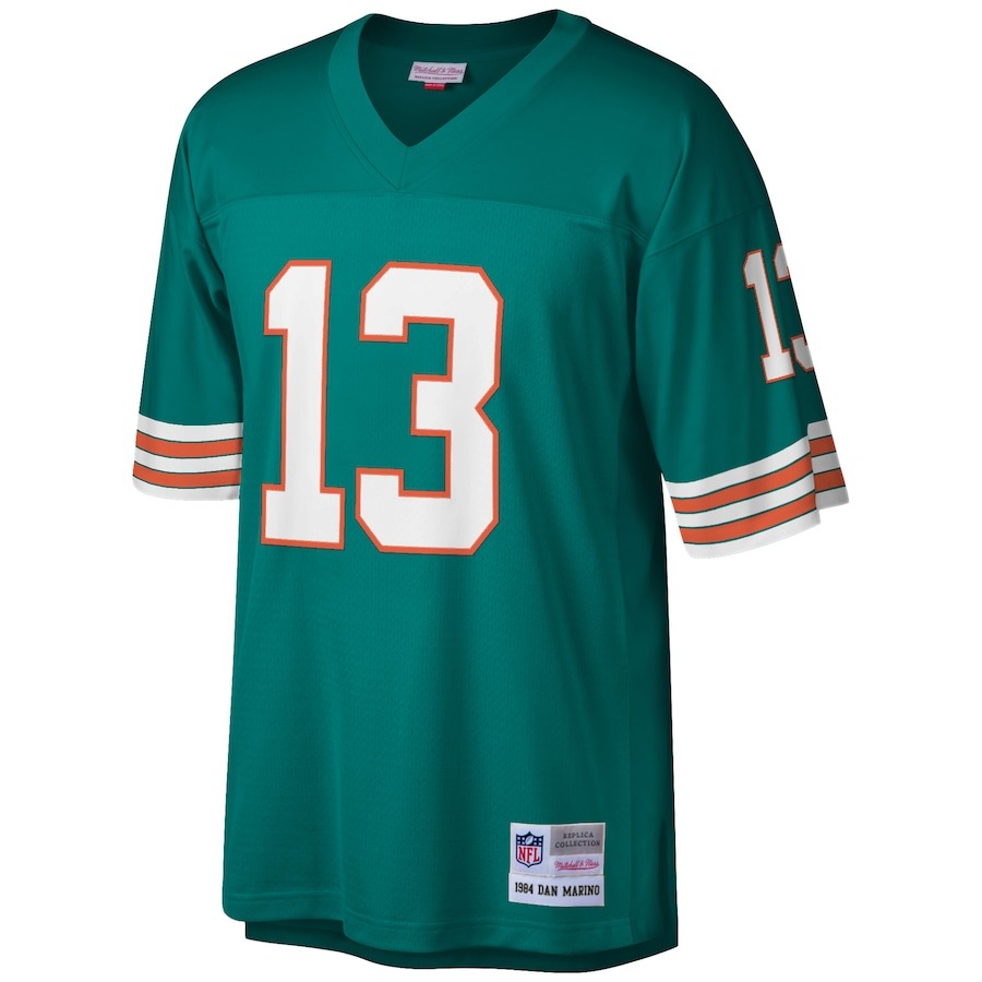 Men's Miami Dolphins Dan Marino Mitchell & Ness Aqua Big & Tall 1984 Retired Player Replica Jersey - ujerseystore