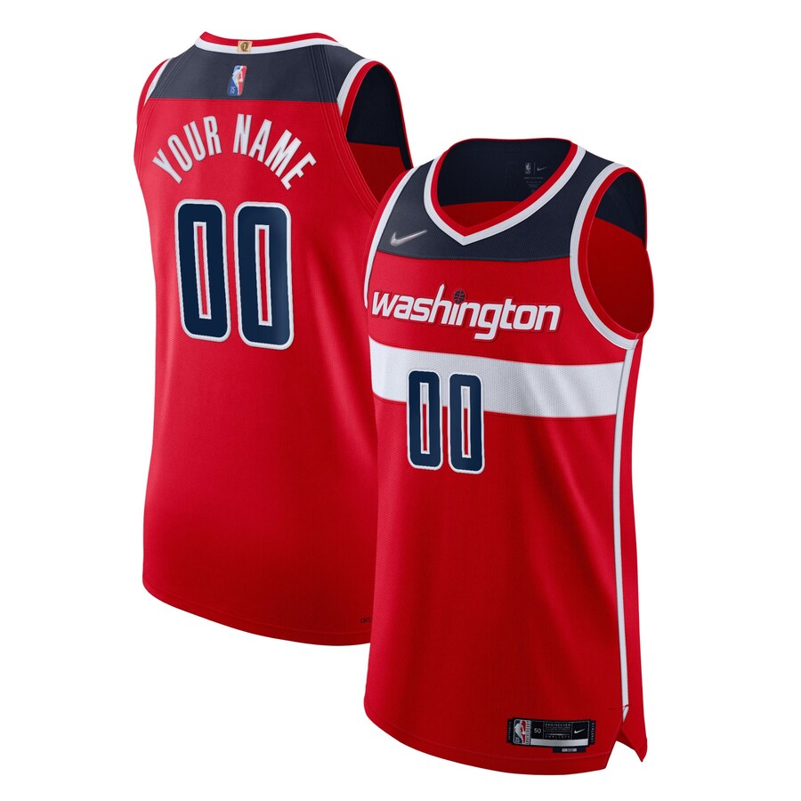 Men's Washington Wizards Nike Red 2021/22 Diamond Authentic Custom Jersey - Icon Edition - ujerseystore