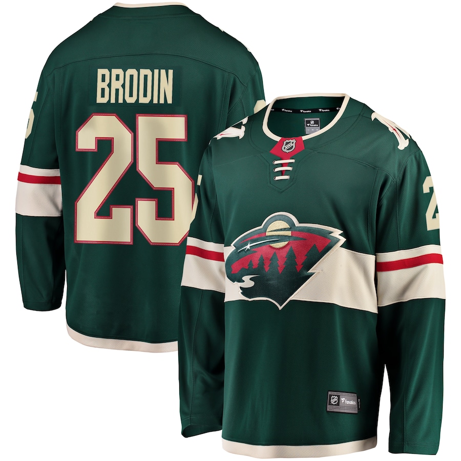 Men's Minnesota Wild Jonas Brodin Fanatics Green Breakaway Jersey - ujerseystore