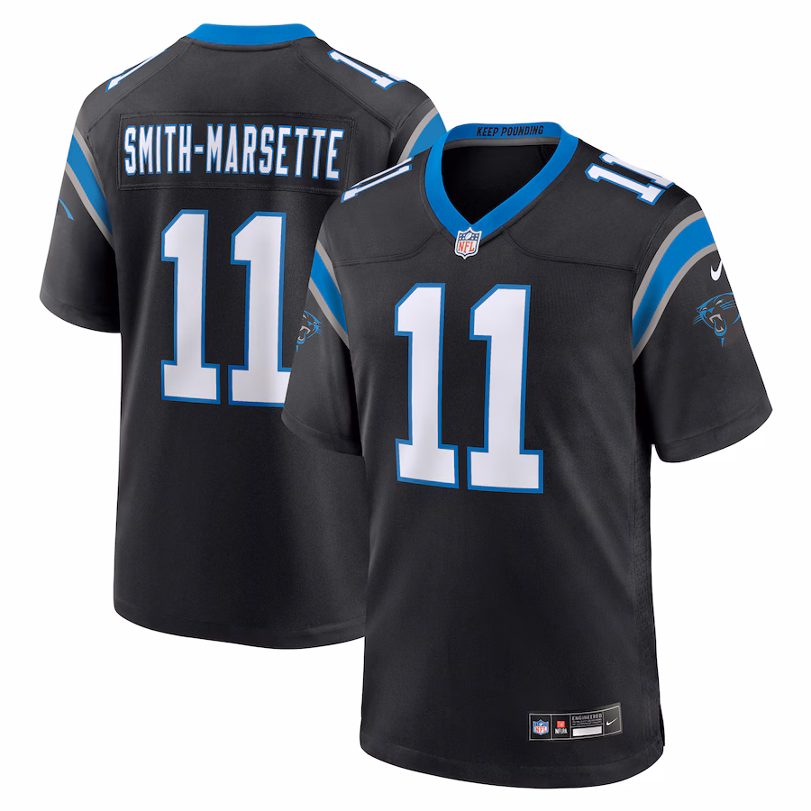 Men's Carolina Panthers Ihmir Smith-Marsette Nike  Black Team Game Jersey - ujerseystore