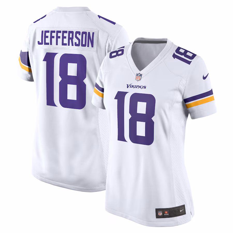 Women's Minnesota Vikings Justin Jefferson Nike White Game Player Jersey - ujerseystore