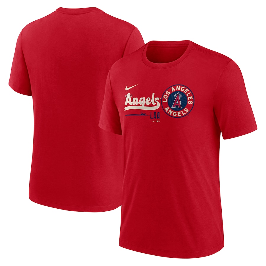 Men's Los Angeles Angels Nike City Connect Tri-Blend T-Shirt - ujerseystore