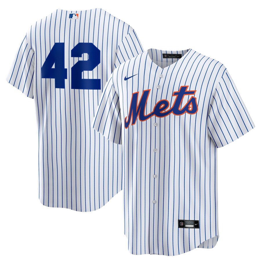 Men's New York Mets Nike White Home 2025 Jackie Robinson Day Replica Jersey - ujerseystore