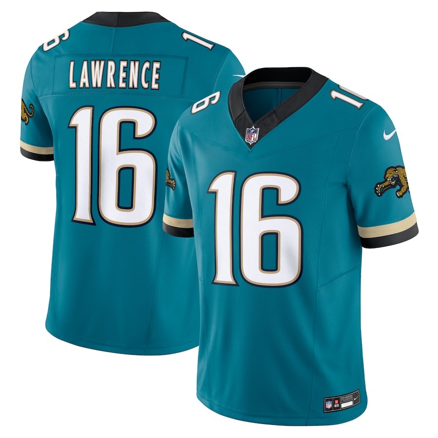 Men's Jacksonville Jaguars Trevor Lawrence Nike Teal Prowler Throwback Vapor F.U.S.E. Limited Jersey - ujerseystore