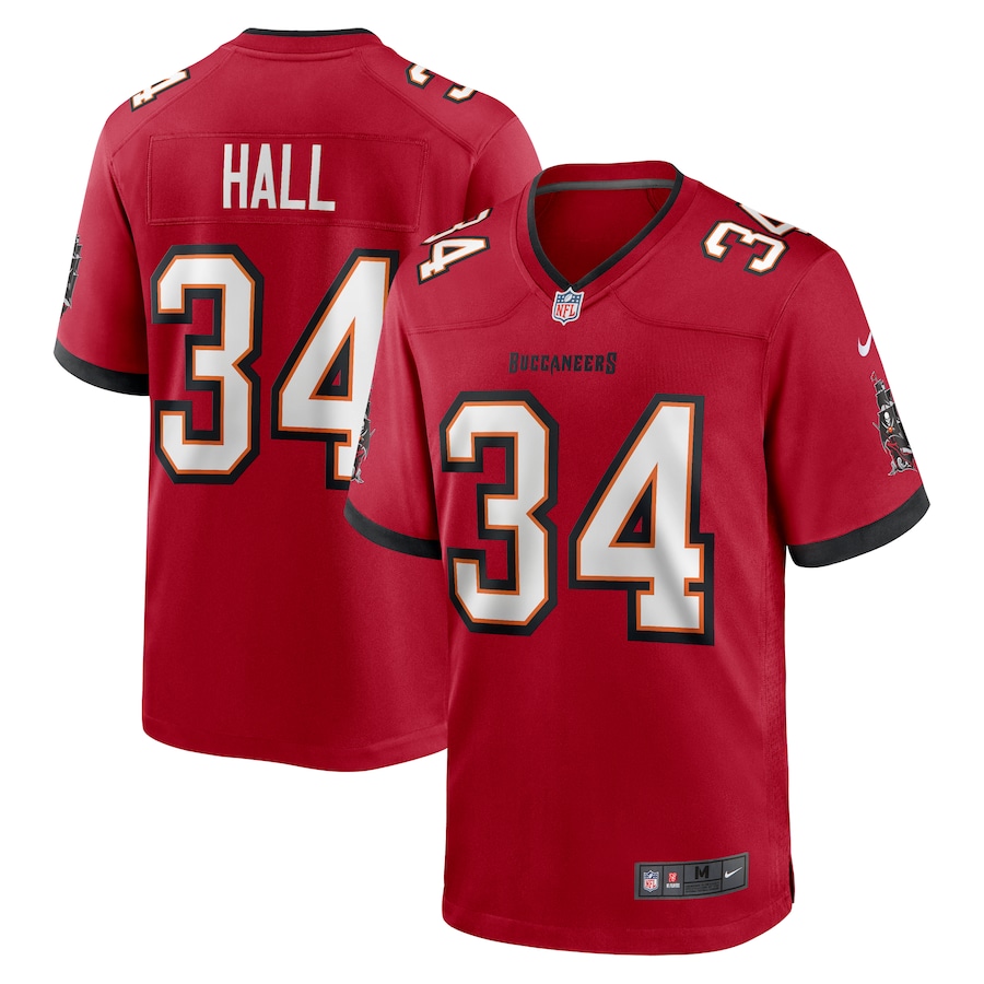Men's Tampa Bay Buccaneers Bryce Hall Nike  Red Team Game Jersey - ujerseystore