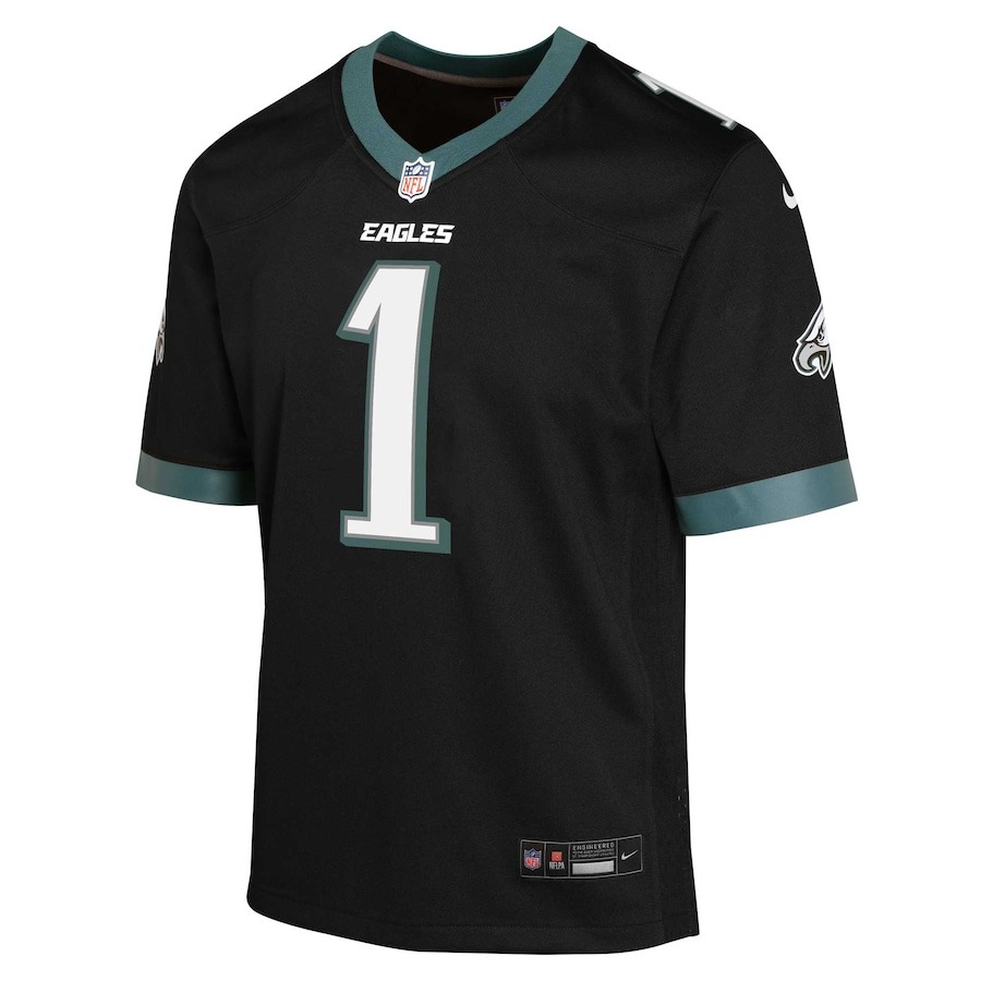 Youth Philadelphia Eagles Jalen Hurts Nike Black Game Jersey - ujerseystore