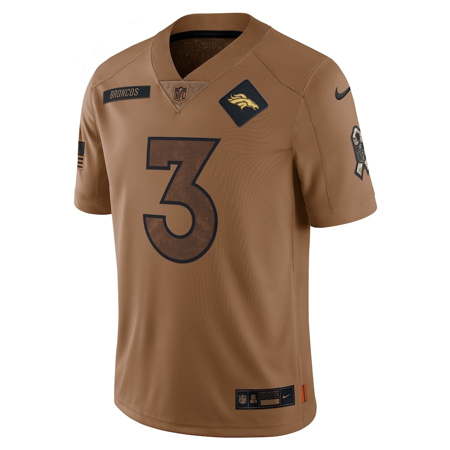 Men's Denver Broncos Russell Wilson Nike Brown 2023 Salute To Service Limited Jersey - ujerseystore