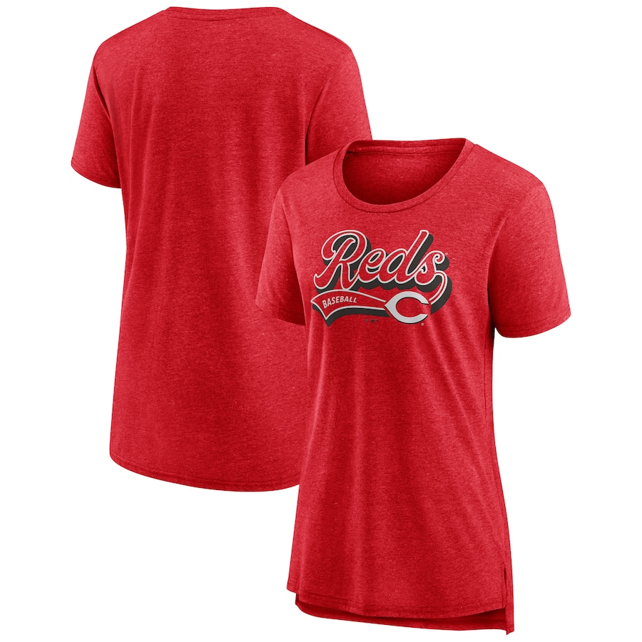 Women's Cincinnati Reds Red League Leader Tri-Blend T-Shirt - ujerseystore