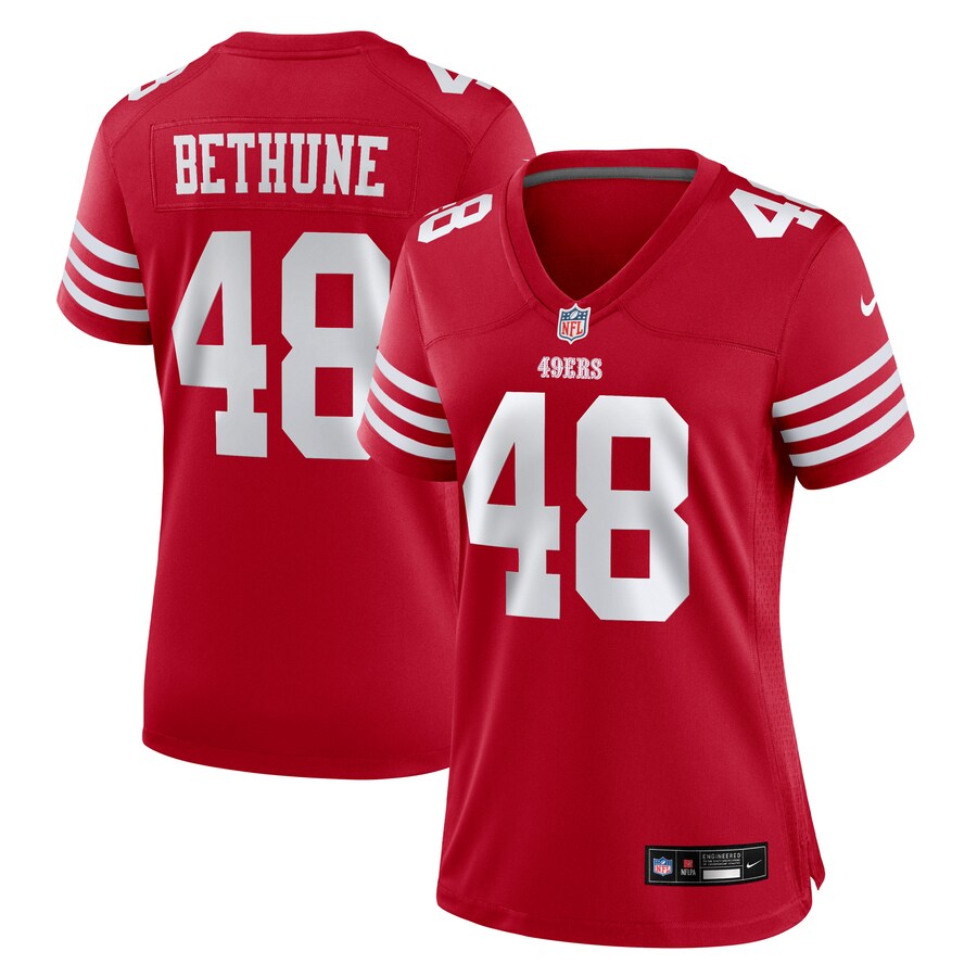 Women's San Francisco 49ers Tatum Bethune Nike Scarlet Game Jersey - ujerseystore