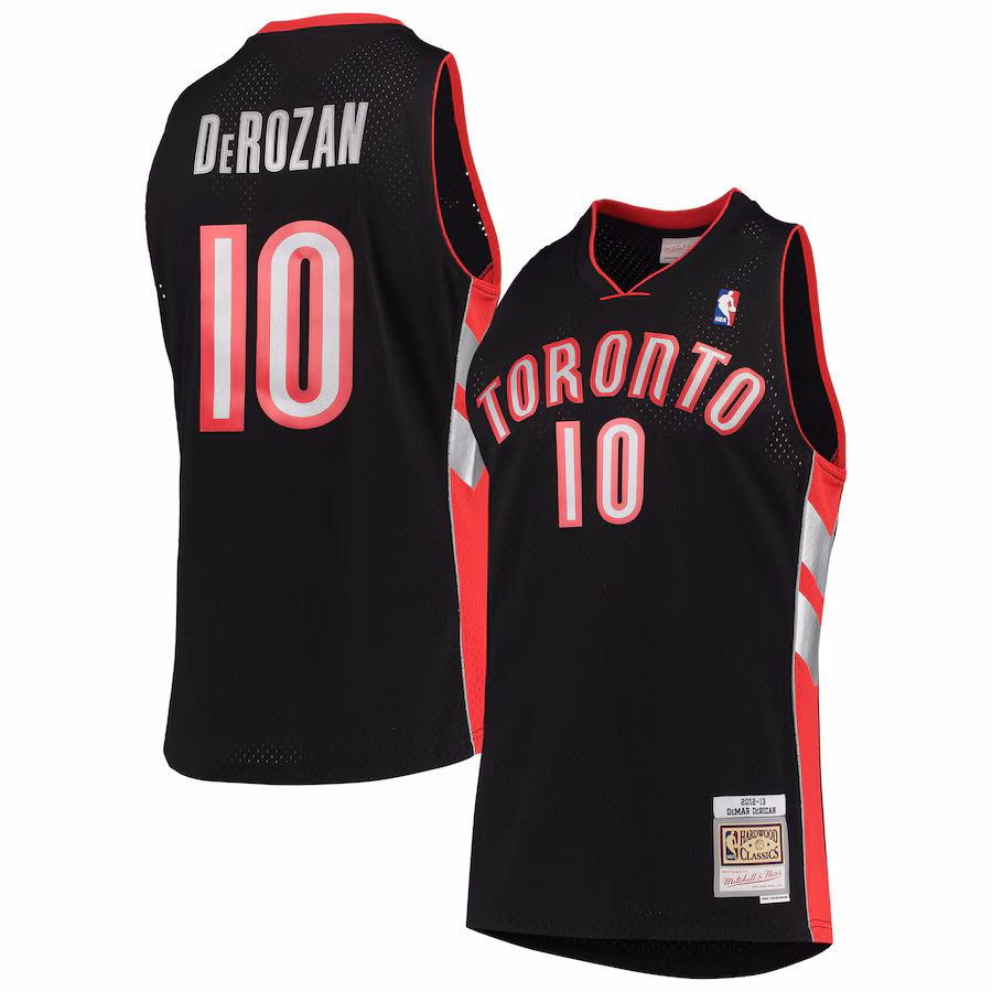 Men's Toronto Raptors DeMar DeRozan Mitchell & Ness Black 2001/02 Hardwood Classics Swingman Jersey - ujerseystore