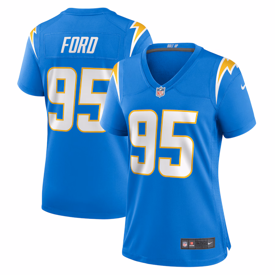 Women's Los Angeles Chargers Poona Ford Nike  Powder Blue Team Game Jersey - ujerseystore