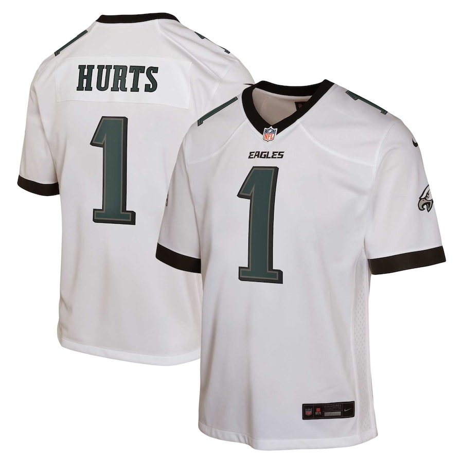 Youth Philadelphia Eagles Jalen Hurts Nike White Game Jersey - ujerseystore