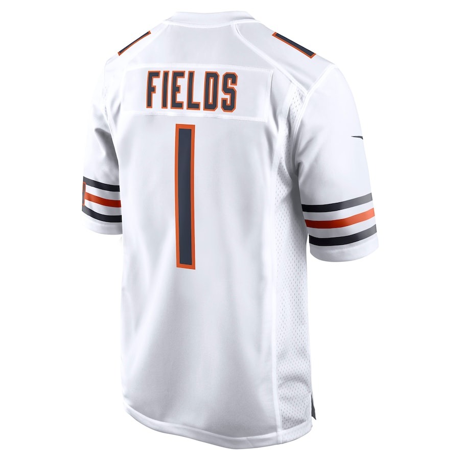Men's Chicago Bears Justin Fields Nike White Player Game Jersey - ujerseystore