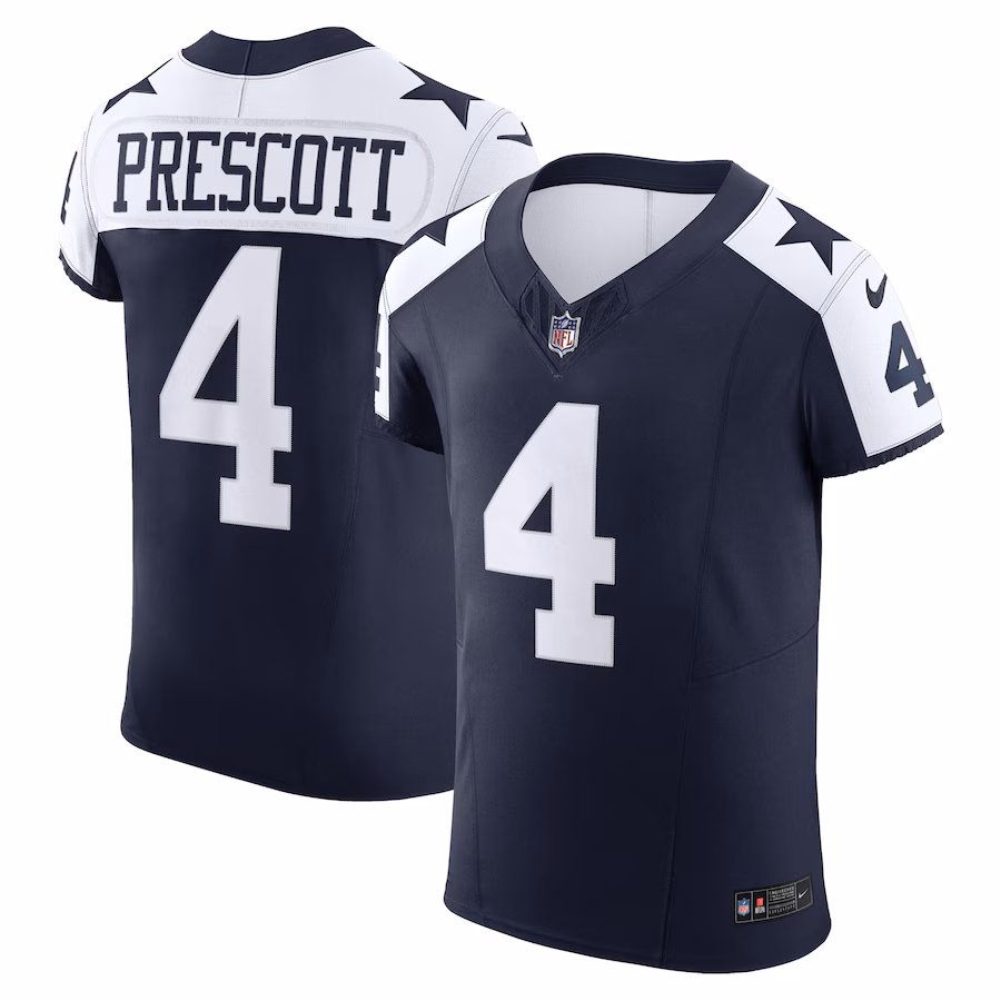 Men's Dallas Cowboys Dak Prescott Nike Navy Alternate Vapor F.U.S.E. Elite Jersey - ujerseystore