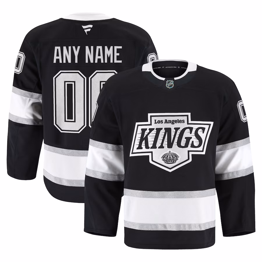 Men's Los Angeles Kings Fanatics Black Home Authentic Pro Custom Jersey - ujerseystore