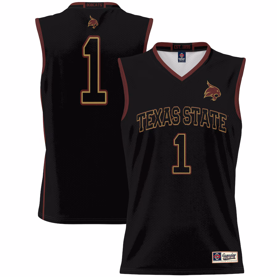 Unisex GameDay Greats #1 Black Texas State Bobcats Lightweight Basketball Jersey - ujerseystore