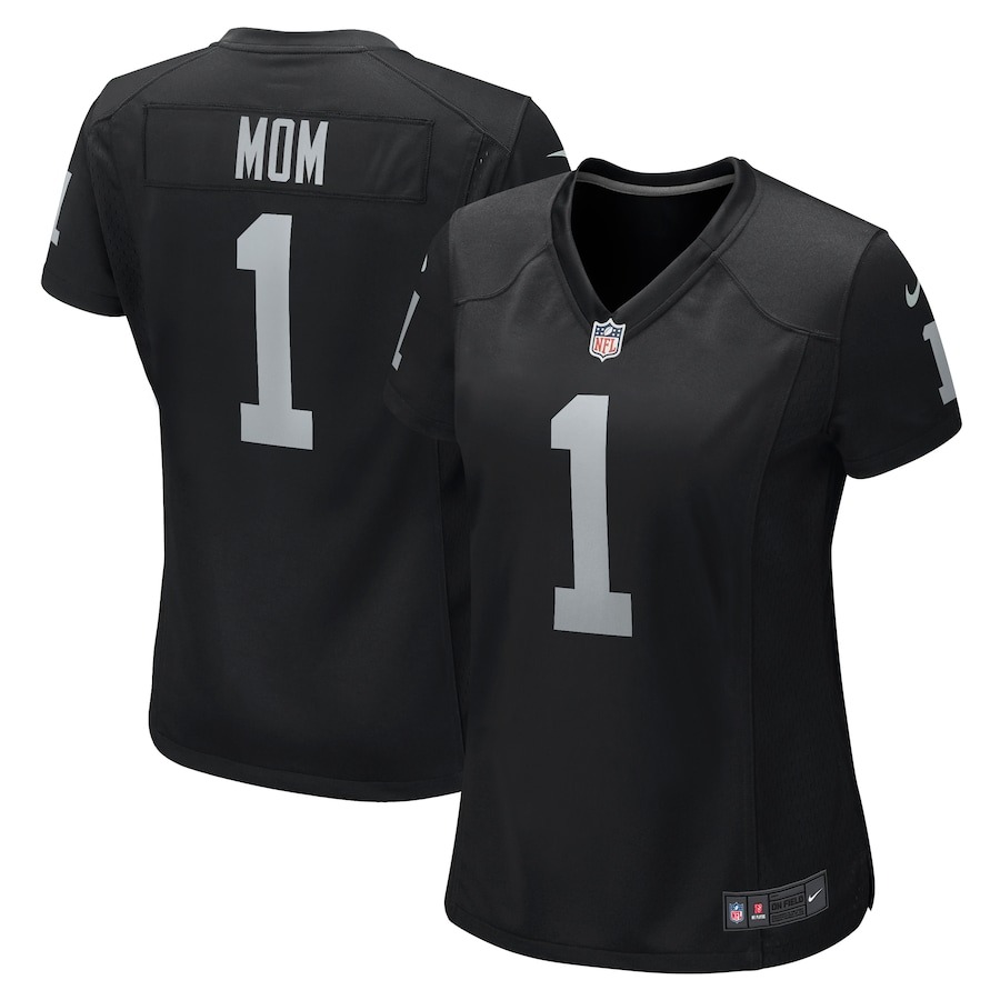 Women's Las Vegas Raiders Number 1 Mom Nike Black Game Jersey - ujerseystore