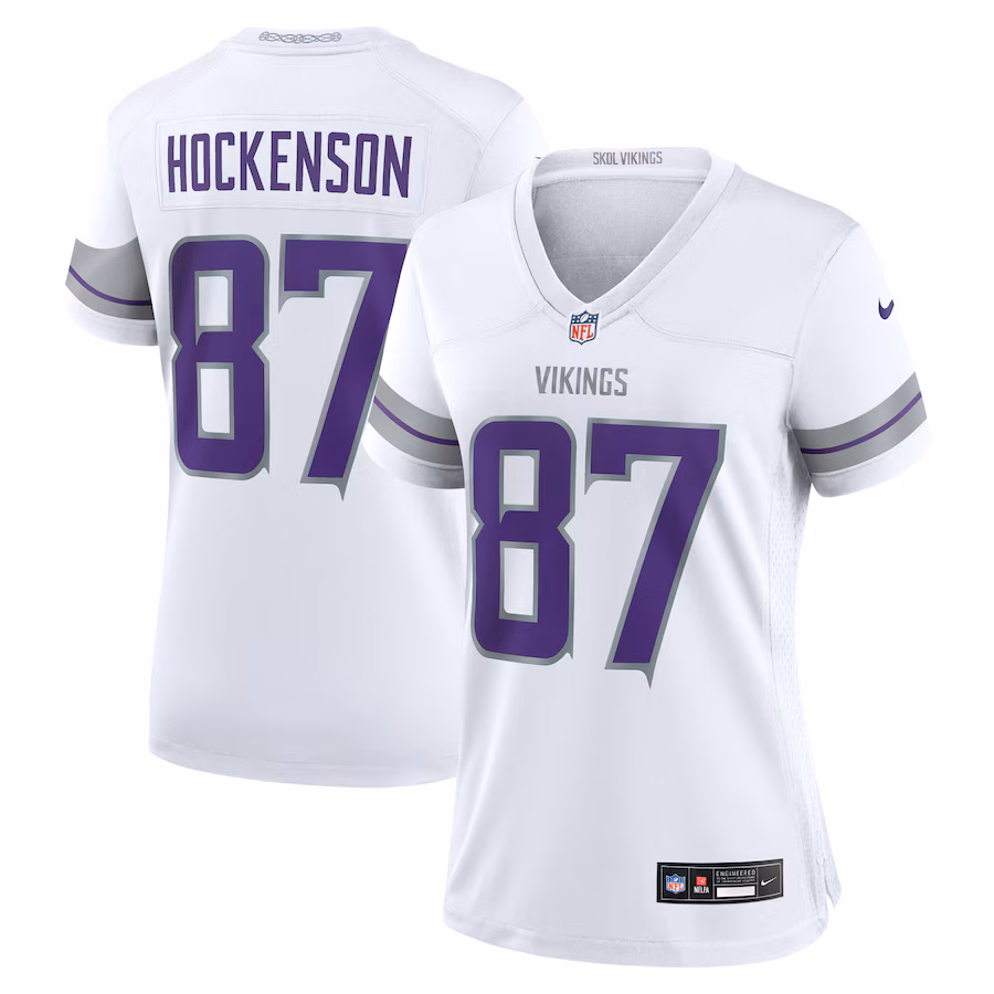 Women's Minnesota Vikings T.J. Hockenson Nike White Alternate Game Player Jersey - ujerseystore