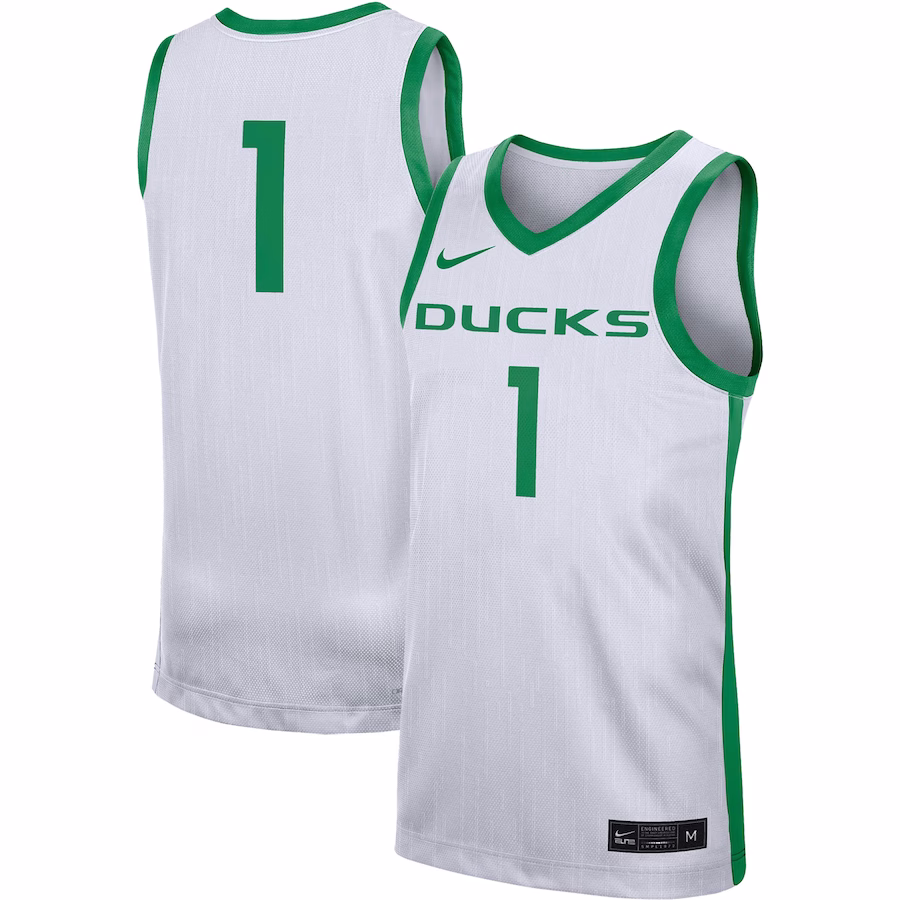 #1 Oregon Ducks Nike Replica Jersey - White - ujerseystore