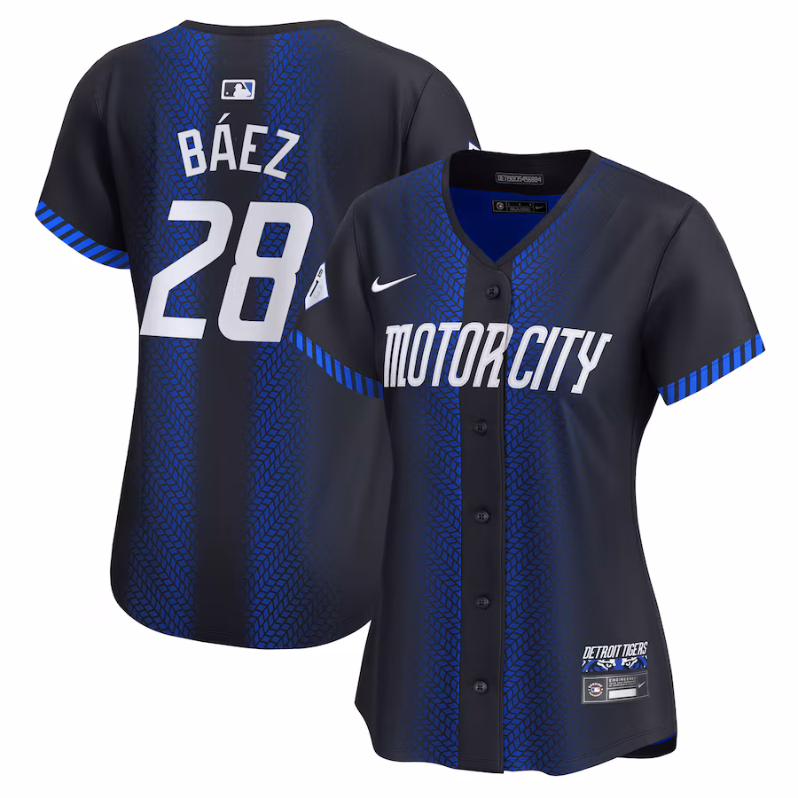 Women's Detroit Tigers Javier Baez Nike Navy 2024 City Connect Limited Jersey - ujerseystore