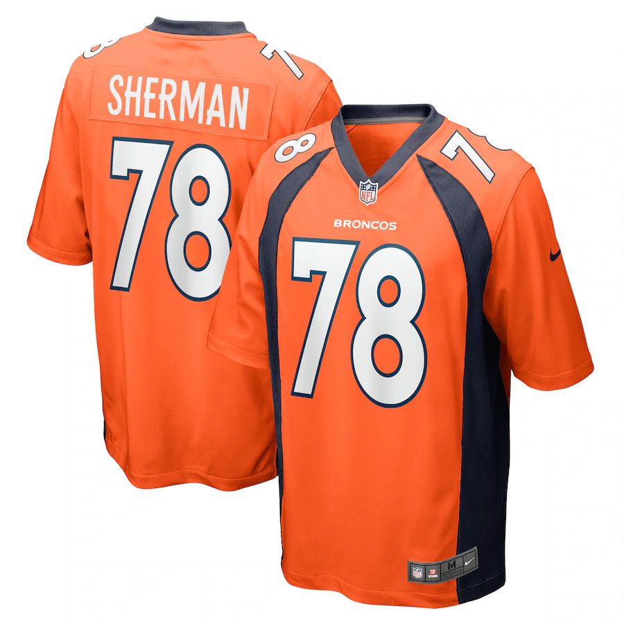 Men's Denver Broncos William Sherman Nike  Orange Team Game Jersey - ujerseystore