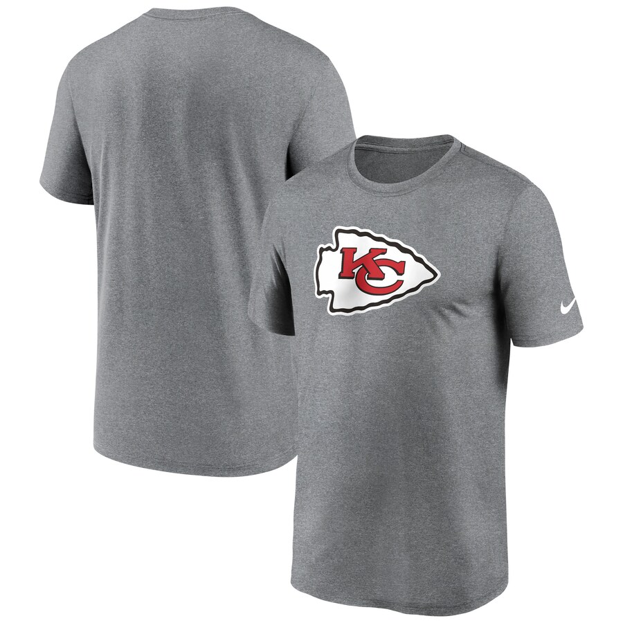 Men's Kansas City Chiefs Nike Heather Charcoal Legend Logo Performance T-Shirt - ujerseystore