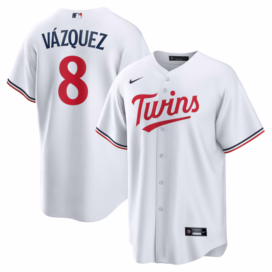 Men's Minnesota Twins Christian Vazquez Nike White Home Replica Jersey - ujerseystore