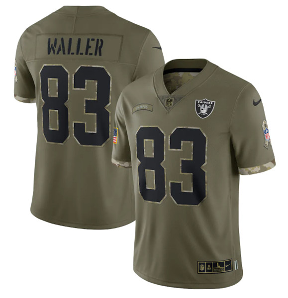 Men's Las Vegas Raiders #83 Darren Waller 2022 Olive Salute To Service Limited Stitched Jersey - ujerseystore
