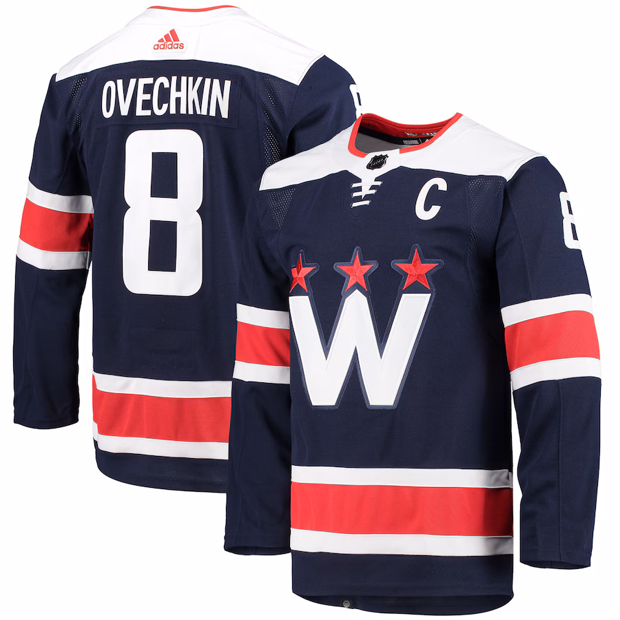 Men's Washington Capitals Alexander Ovechkin adidas Navy Alternate Primegreen Authentic Player Jersey - ujerseystore